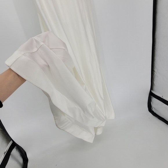 MORGAN & Co. Dress White Satin Flared Trumpet Gown size 6 - Picture 5 of 14